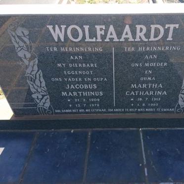WOLFAARDT Jacobus Marthinus 1909-1978 &amp; Martha Catharina 1913-1995