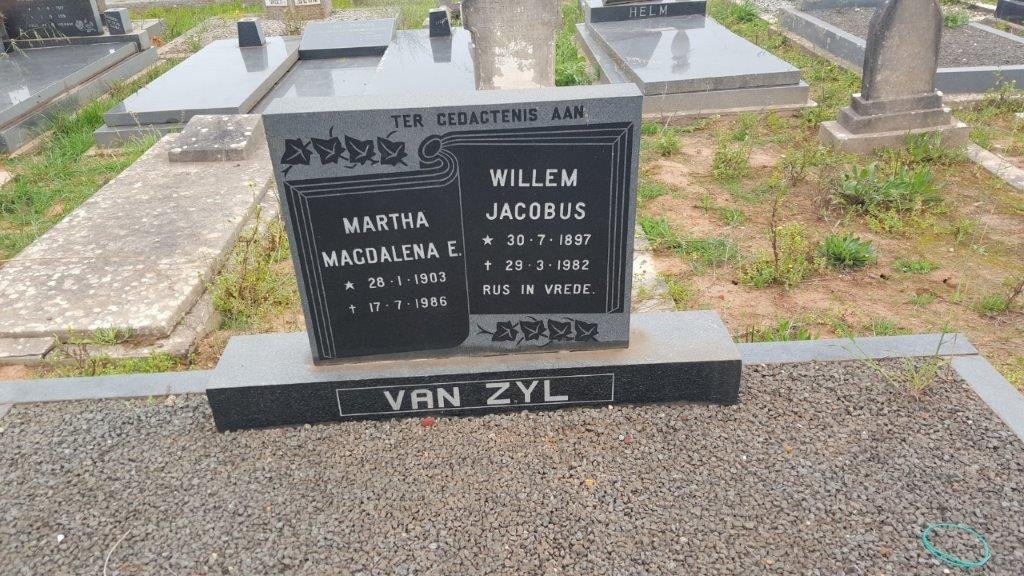 ZYL Willem Jacobus, van 1897-1982 &amp; Martha Magdalena E. 1903-1986