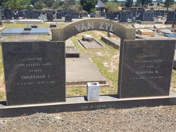 ZYL Christiaan J., van 1887-1958 &amp; Albertha W. 1898-1976