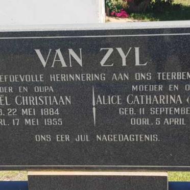 ZYL Daniel Christiaan, van 1884-1955 &amp; Alice Catharina VAN ZYL 1898-1987