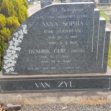ZYL Hendrik Gert, van 1874-1949 &amp; Anna Sophia LOUWRENS 1882-1948