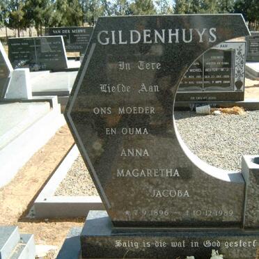 GILDENHUYS Anna Magaretha Jacoba 1896-1989