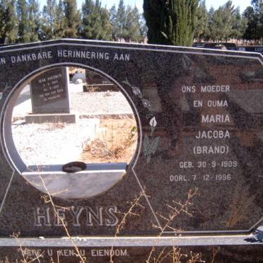 HEYNS Maria Jacoba nee BRAND 1909-1996