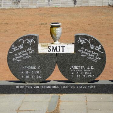 SMIT Hendrik G. 1924-1992 &amp; Janetta J.E. KOEGELENBERG 1944-2010