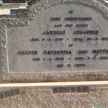 BRUWER Jacobus Johannes 1907-1953 &amp; Hester Catharina MATTHYS 1939-1965