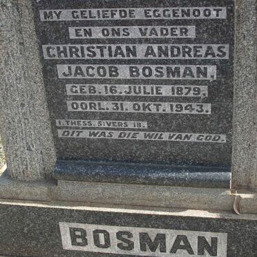 BOSMAN Christian Andreas Jacob 1879-1943
