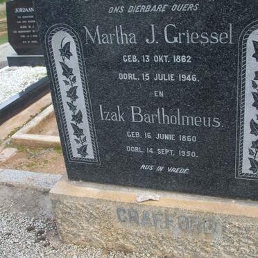 CRAFFORD Izak Bartholmeus 1860-1950 &amp; Martha J. GRIESSEL 1862-1946