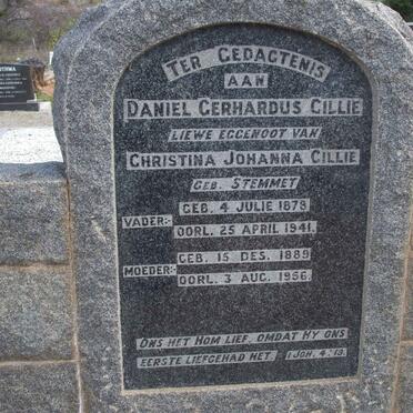 CILLIE Daniel Gerhardus 1878-1941 &amp; Christina Johanna STEMMET 1889-1956