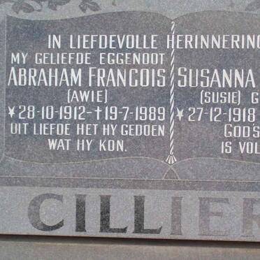 CILLIERS Abraham Francois 1912-1989 &amp; Susanna Hendrina ELLIS 1918-