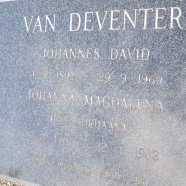 DEVENTER Johannes David, van 1892-1969 &amp; Johanna Magdalena JORDAAN 1907-1982