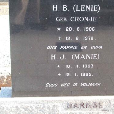 HARMSE H.J. 1903-1985 &amp; H.B. CRONJE 1906-1972