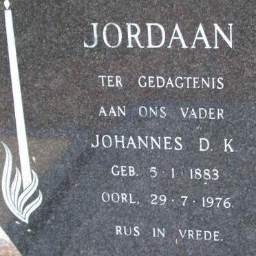 JORDAAN Johannes D.K. 1883-1976