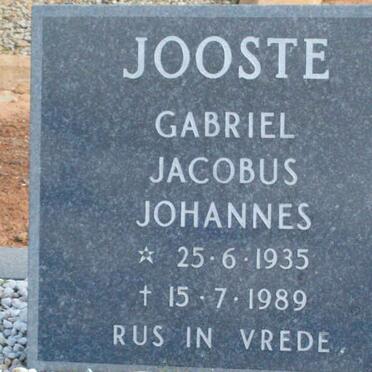JOOSTE Gabriel Jacobus Johannes 1935-1989