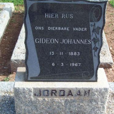 JORDAAN Gideon Johannes 1883-1967