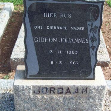 JORDAAN Gideon Johannes 1883-1967
