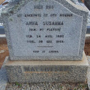 MATTHYSEN Anna Susanna nee DU PLESSIS 1892-1959