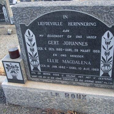 ROUX Gert Johannes, le 1880-1959 &amp; Ellie Magdalena 1882-1969