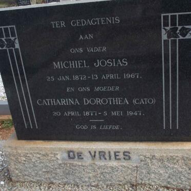 VRIES Michiel Josias 1872-1967 &amp; Catharina Dorothea CATO 1877-1947