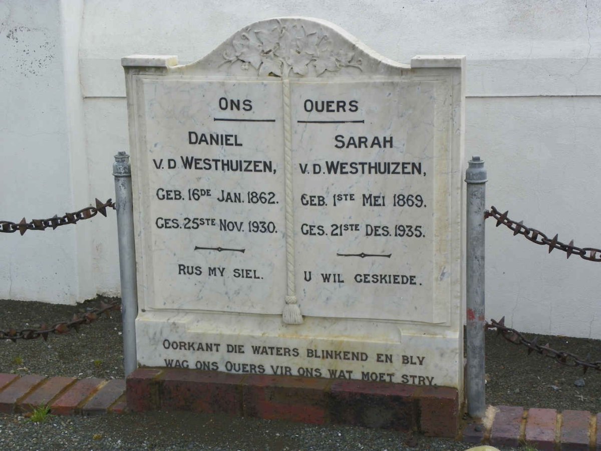 WESTHUIZEN Daniel, v.d. 1862-1930 & Sarah 1869-1935
