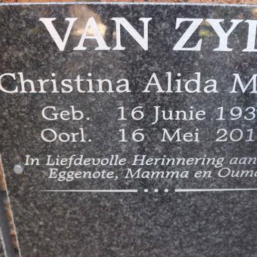 ZYL Christina Alida Maria, van 1938-2016