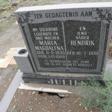 JULIES Hendrik 1933- &amp; Maria Magdalena 1935-1988
