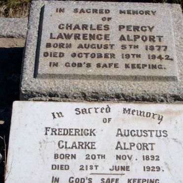 ALPORT Charles Percy Lawrence 1877-1942 :: ALPORT Frederick Augustus Clarke 1892-1929