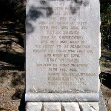 EYBERS Peter -1932 &amp; Sarah VAN ZYL -1902