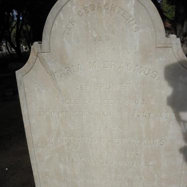 ERASMUS Maria M. nee BRUWER 1802-1877 :: ERASMUS Martinus F. 1822-1892