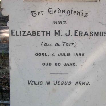 ERASMUS Elizabeth M.J. nee DU TOIT -1888