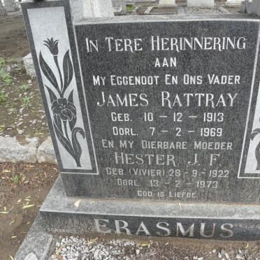ERASMUS James Rattray 1913-1969 &amp; Hester J.F. VIVIER 1922-1973