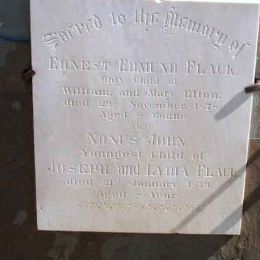 FLACK Ernest Edmund -1878 :: FLACK Nonus John -1879