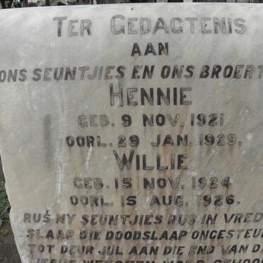 FONTYN Hennie, de la 1921-1929 :: DE LA FONTYN Willie 1924-1926