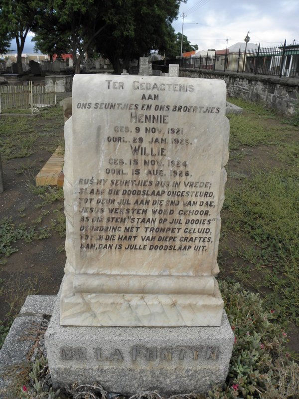 FONTYN Hennie, de la 1921-1929 :: DE LA FONTYN Willie 1924-1926