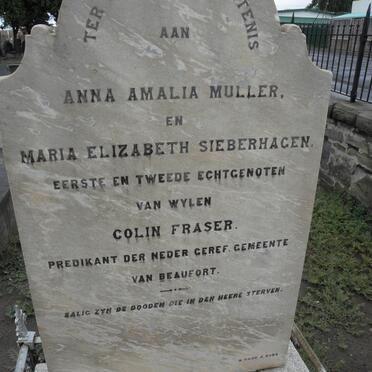 FRASER Anna Amalia nee MULLER :: FRASER Maria Elizabeth nee SIEBERHAGEN