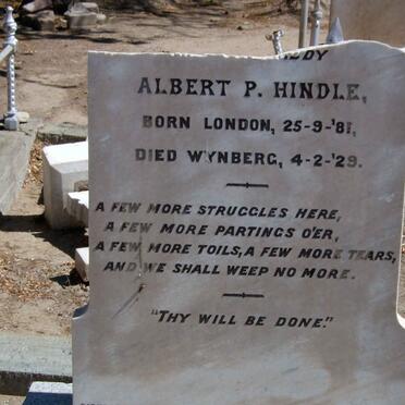 HINDLE Albert P. 1881-1929
