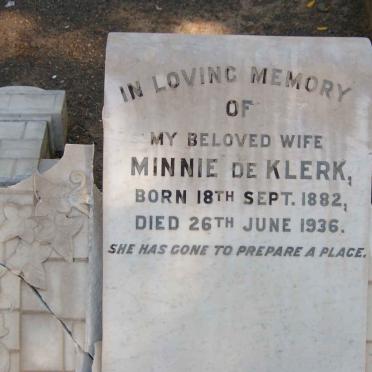 KLERK Minnie, de 1882-1936