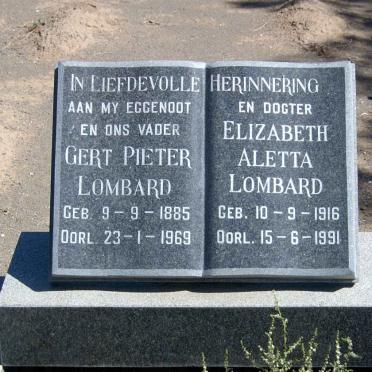 LOMBARD Gert Pieter 1885-1969 :: Elizabeth Aletta 1916-1991