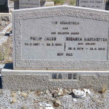 NAUDE Philip Jacob 1857-1934 &amp; Susanna Margaretha JOSLING 1874-1945