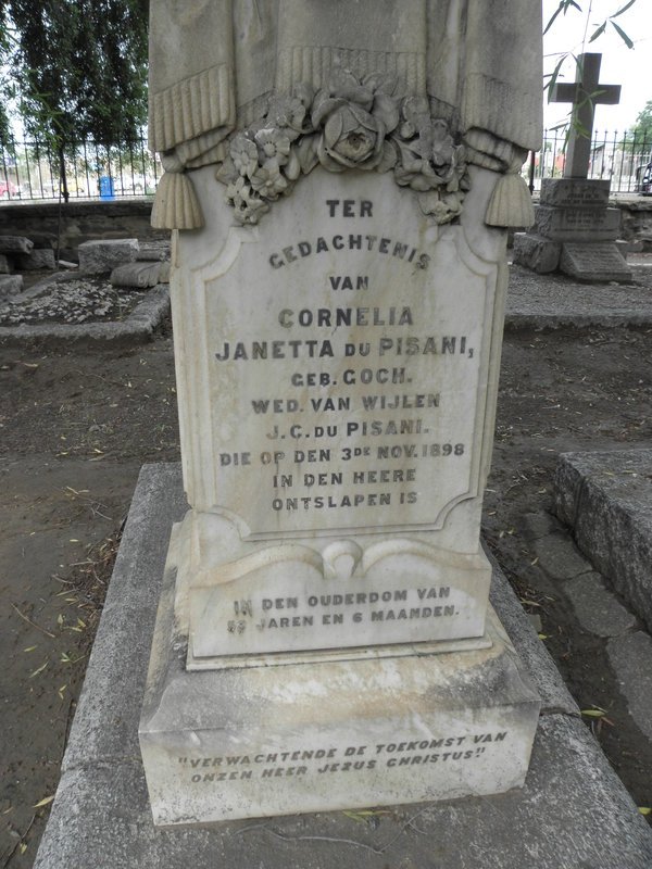 PISANI Cornelia Janetta, du nee GOCH -1898