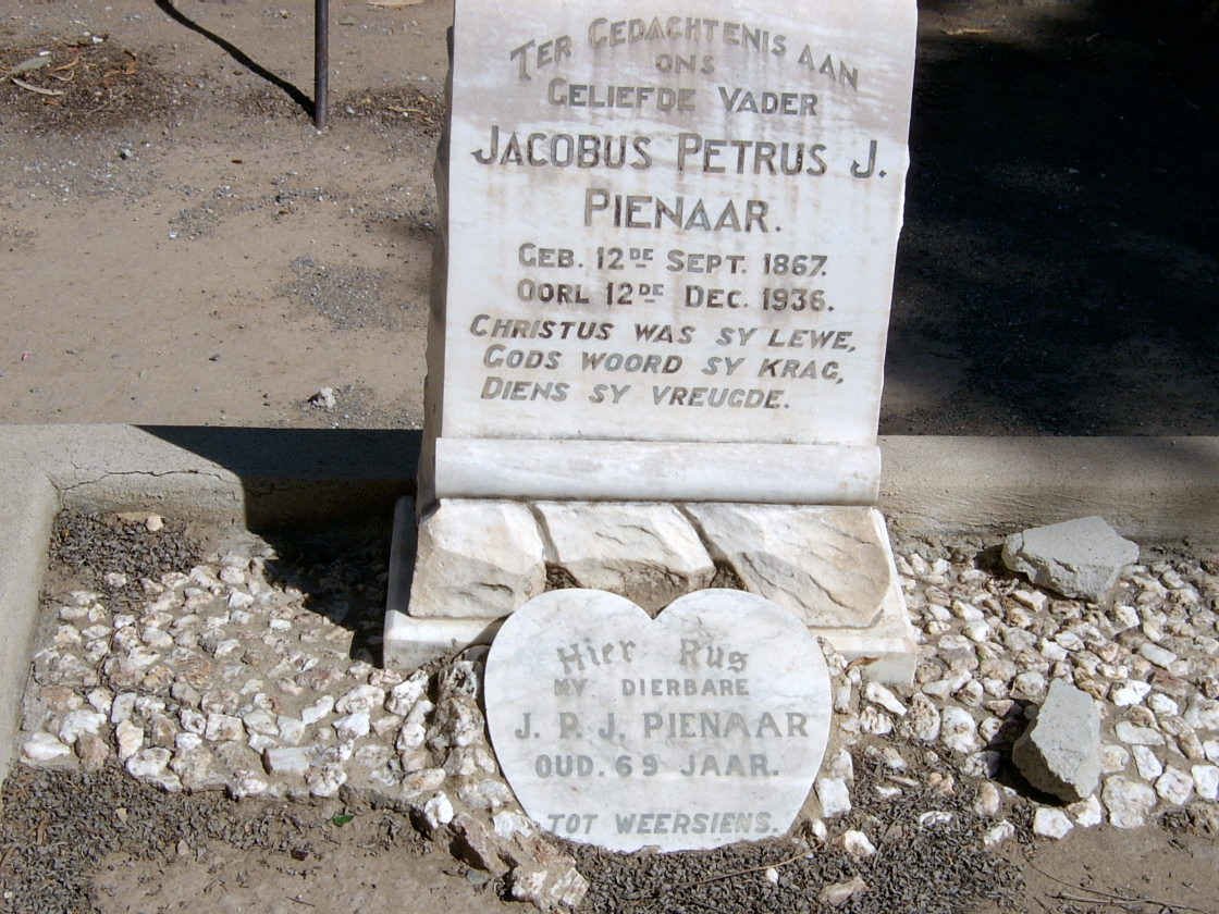 PIENAAR Jacobus Petrus J. 1867-1936