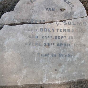 SOLMS Cornelia C. nee BREYTENBACH 1830-1894
