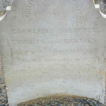 THWAITS James Alexander 1828-1900 &amp; Catharina Dorothea BANTJES 1835-1870