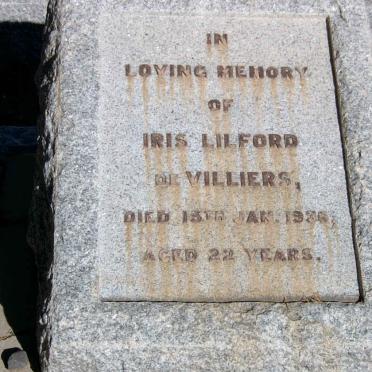 VILLIERS Iris, de nee LILFORD  -1936