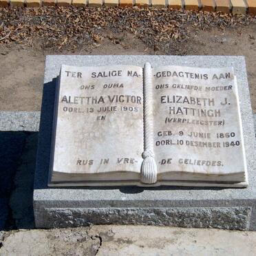 VICTOR Alettha  -1905 :: HATTINGH Elizabeth  J. 1860-1940