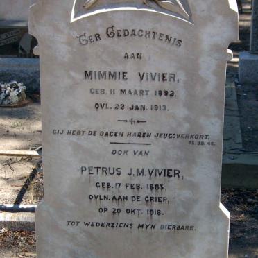 VIVIER Petrus J.M. 1883-1918 &amp; Mimmie 1892-1913