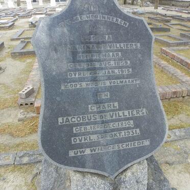 VILLIERS Charl Jacobus, de 1850-1931 &amp; Susara Catharina PIENAAR 1859-1915