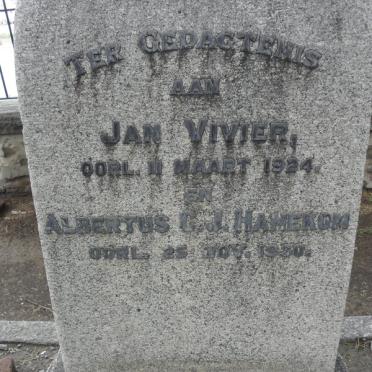 VIVIER Jan -1924 :: HANEKOM Albertus C.J. -1930