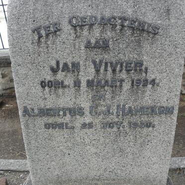 VIVIER Jan -1924 :: HANEKOM Albertus C.J. -1930