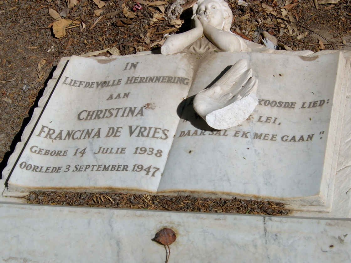 VRIES Christina Francina, de 1938-1947