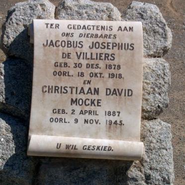 VILLIERS Jacob Josephus, de 1878-1918 :: MOCKE Christiaan Dawid 1887-1945